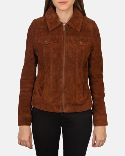 Women Suede Luxe Trucker Jacket