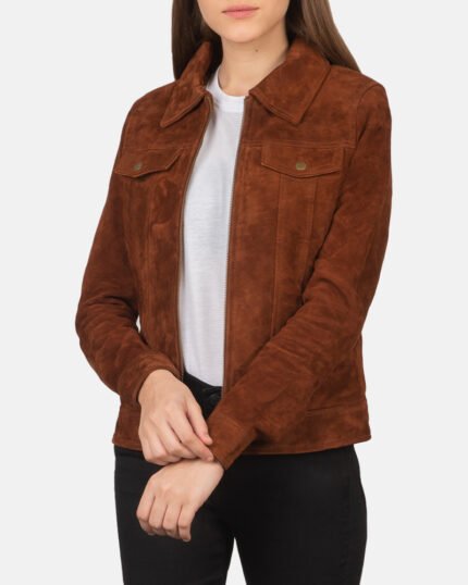 Women Suede Luxe Trucker Jacket