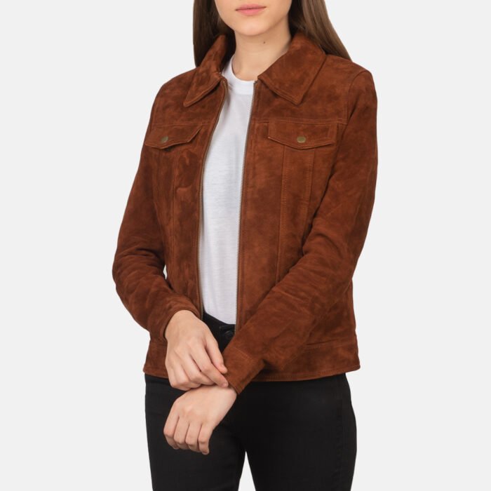 Women Suede Luxe Trucker Jacket