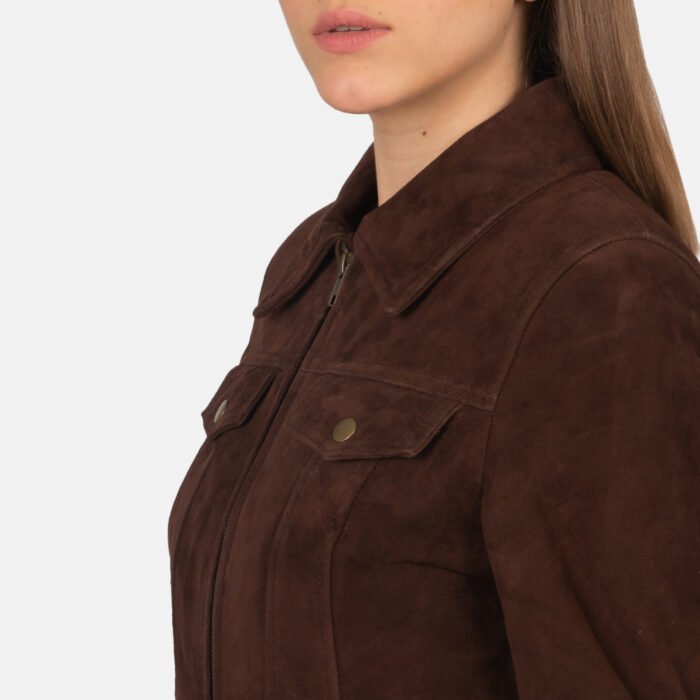 Women Suede Luxe Trucker Jacket