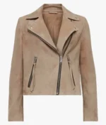 Bad Sisters Eva Birthistle Suede Leather Biker Jacket