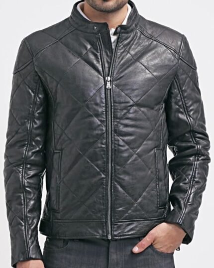 Classic Diamond Quilted Bomber Jacket