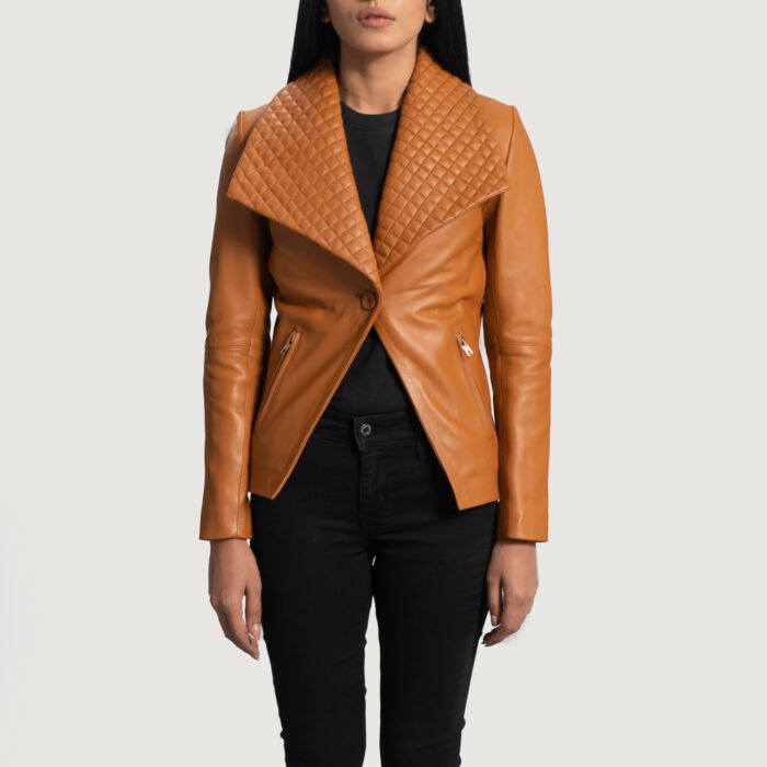 Honeycomb Quilted Leather Blazer
