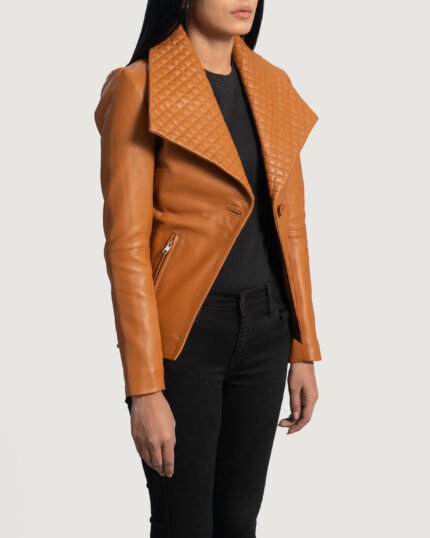 Honeycomb Quilted Leather Blazer