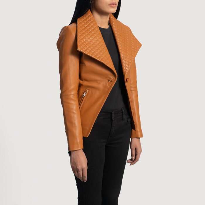 Honeycomb Quilted Leather Blazer
