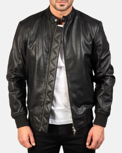 Black Viper Textured Leather Jacket